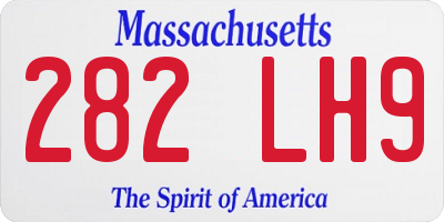MA license plate 282LH9