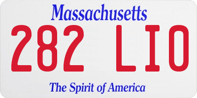 MA license plate 282LI0