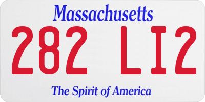 MA license plate 282LI2