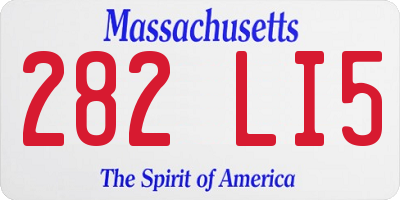 MA license plate 282LI5