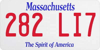 MA license plate 282LI7