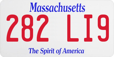 MA license plate 282LI9