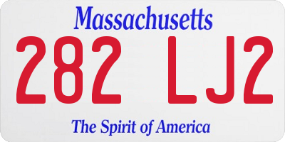 MA license plate 282LJ2