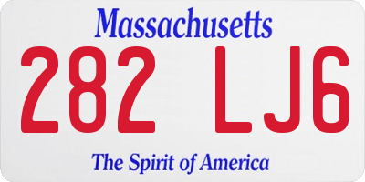 MA license plate 282LJ6