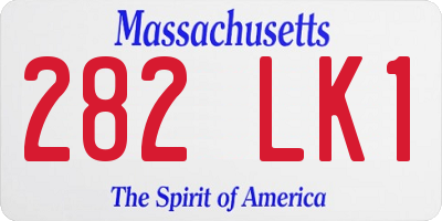 MA license plate 282LK1