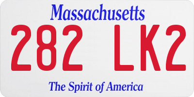 MA license plate 282LK2