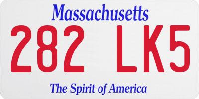 MA license plate 282LK5