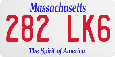 MA license plate 282LK6