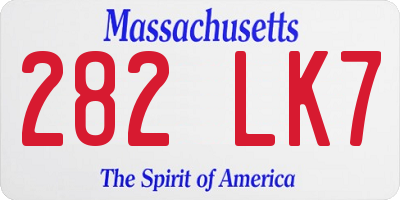 MA license plate 282LK7