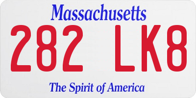 MA license plate 282LK8