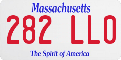 MA license plate 282LL0
