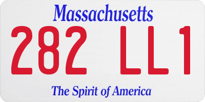 MA license plate 282LL1