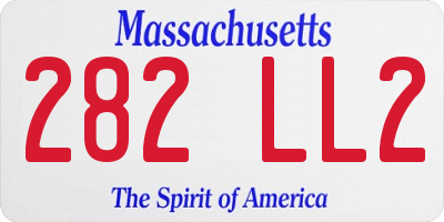 MA license plate 282LL2