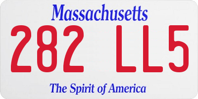 MA license plate 282LL5