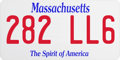 MA license plate 282LL6