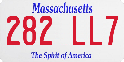MA license plate 282LL7