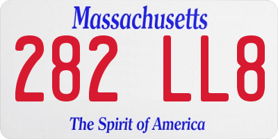 MA license plate 282LL8