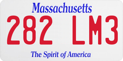 MA license plate 282LM3
