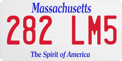 MA license plate 282LM5
