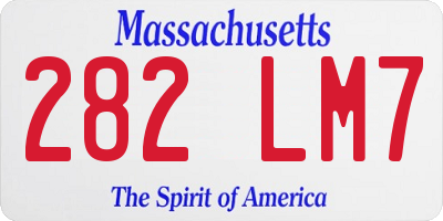 MA license plate 282LM7
