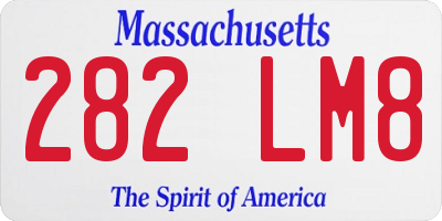 MA license plate 282LM8