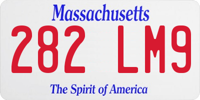 MA license plate 282LM9