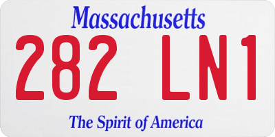 MA license plate 282LN1