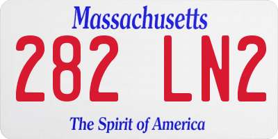 MA license plate 282LN2