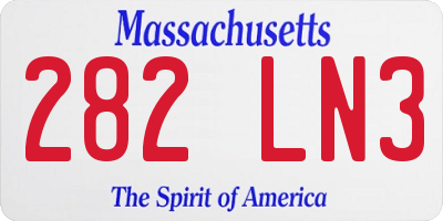 MA license plate 282LN3