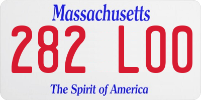 MA license plate 282LO0