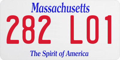 MA license plate 282LO1