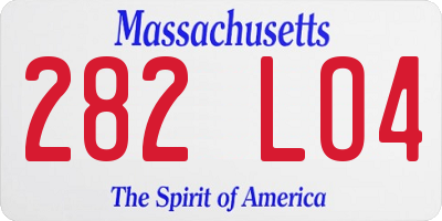 MA license plate 282LO4