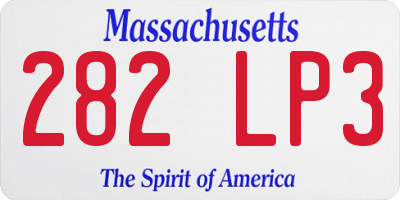 MA license plate 282LP3