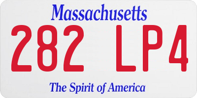 MA license plate 282LP4