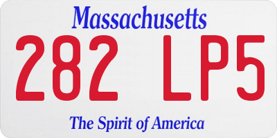 MA license plate 282LP5