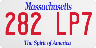 MA license plate 282LP7
