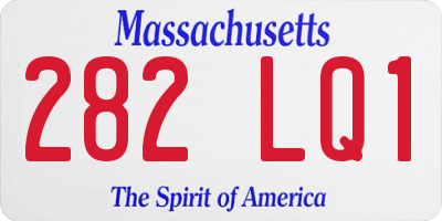 MA license plate 282LQ1