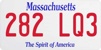 MA license plate 282LQ3