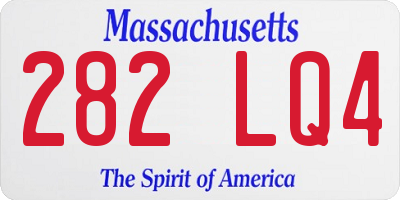 MA license plate 282LQ4
