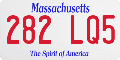 MA license plate 282LQ5