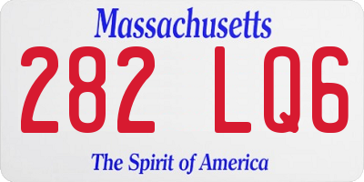 MA license plate 282LQ6