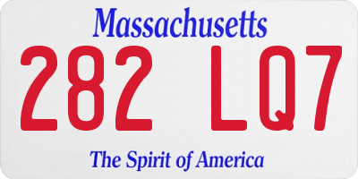 MA license plate 282LQ7