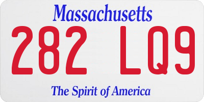 MA license plate 282LQ9