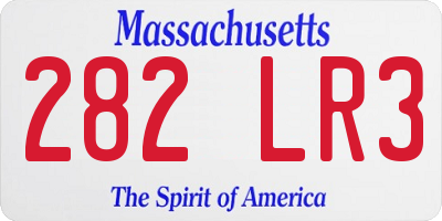 MA license plate 282LR3