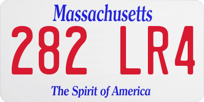 MA license plate 282LR4