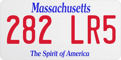 MA license plate 282LR5
