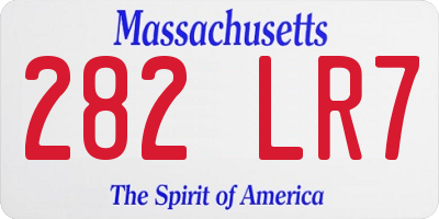 MA license plate 282LR7