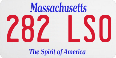 MA license plate 282LS0