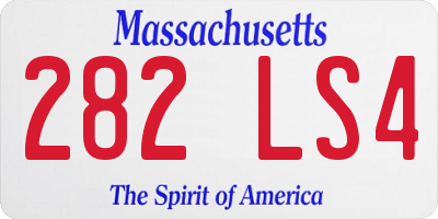 MA license plate 282LS4