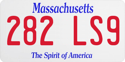 MA license plate 282LS9